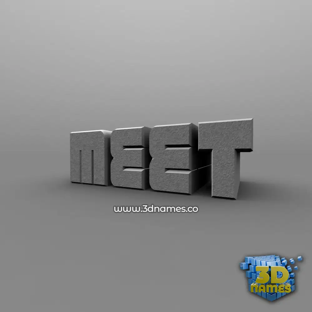 meet in Solid Grey style - 3D name wallpaper