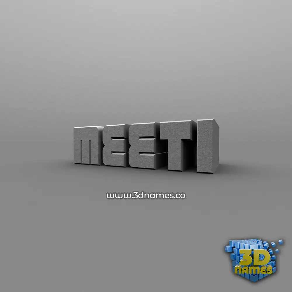 meeti in Solid Grey style - 3D name wallpaper