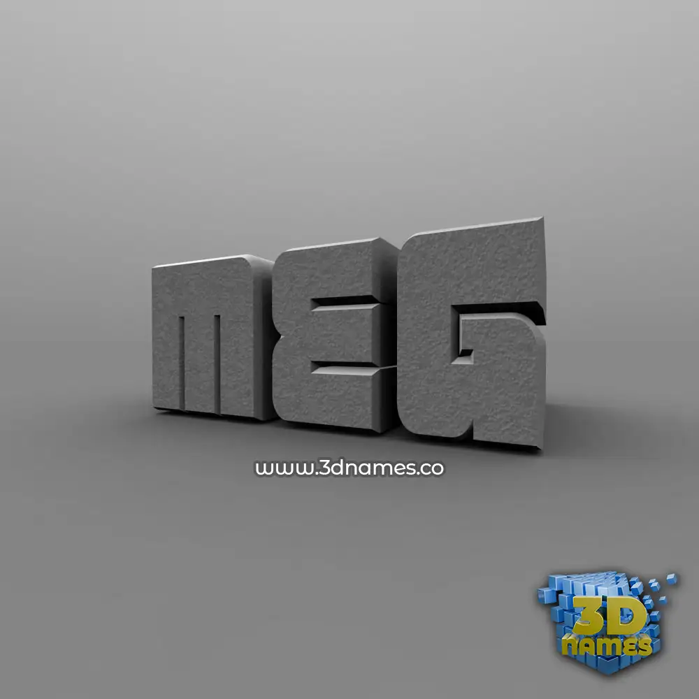 meg in Solid Grey style - 3D name wallpaper