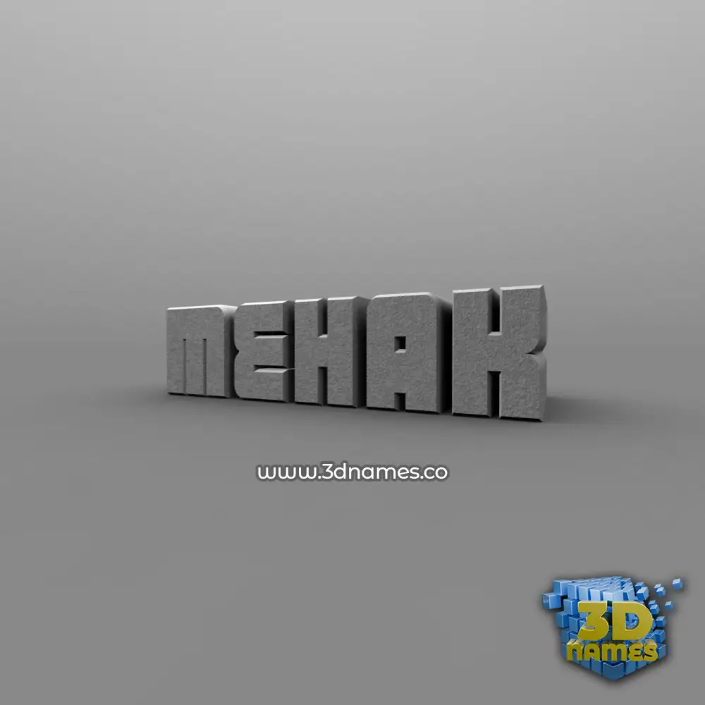 mehak in Solid Grey style - 3D name wallpaper