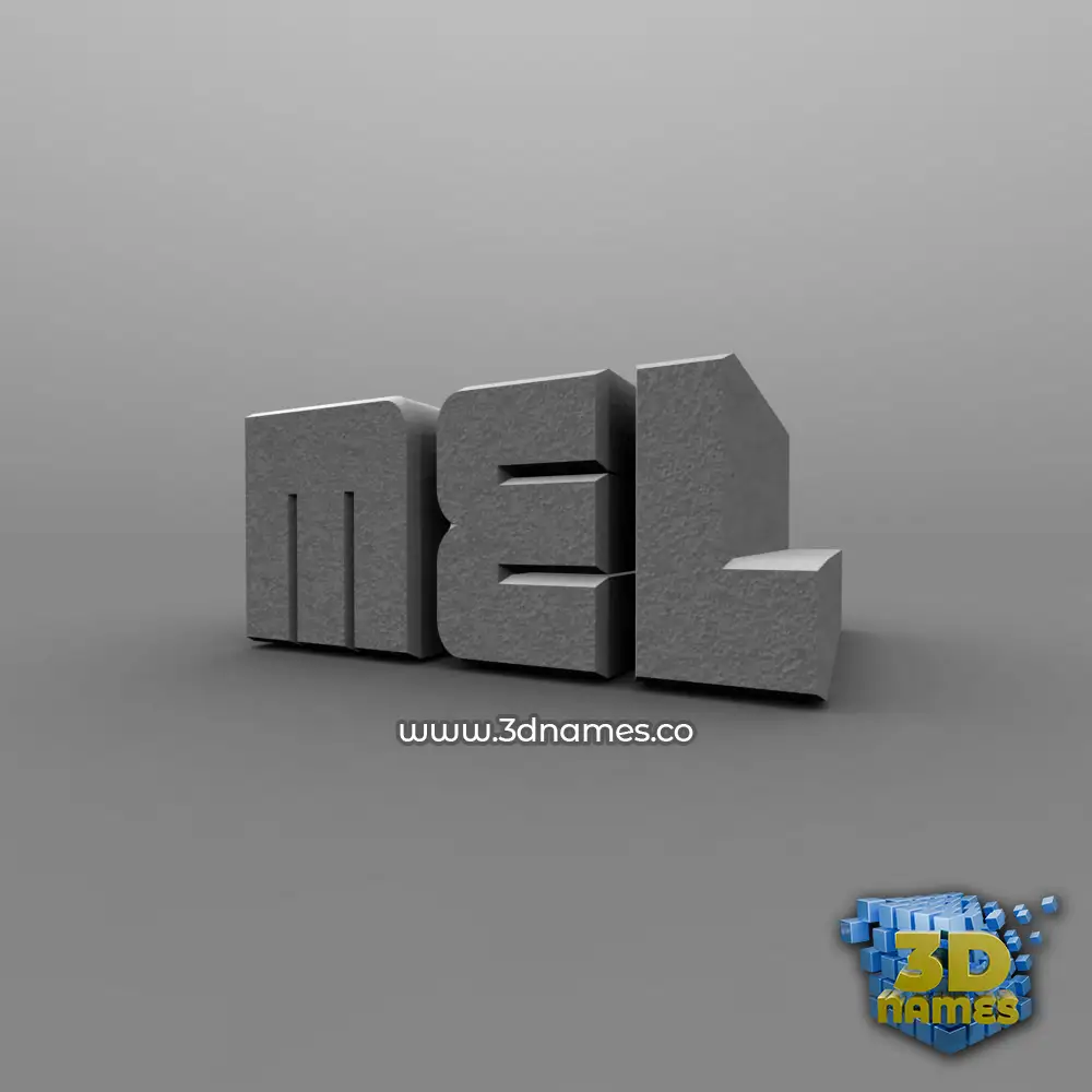 mel in Solid Grey style - 3D name wallpaper
