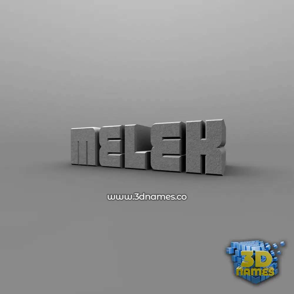melek in Solid Grey style - 3D name wallpaper
