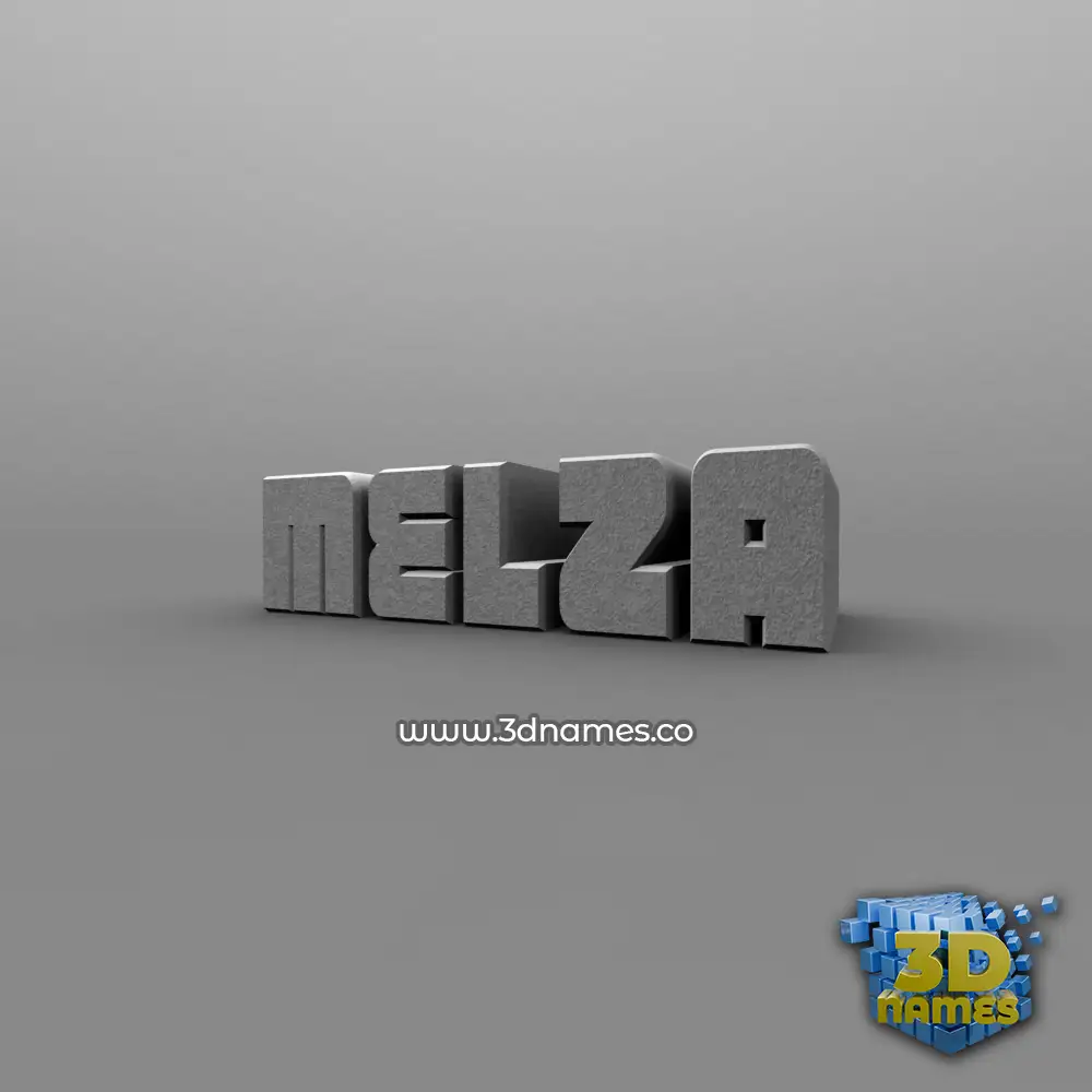 melza in Solid Grey style - 3D name wallpaper
