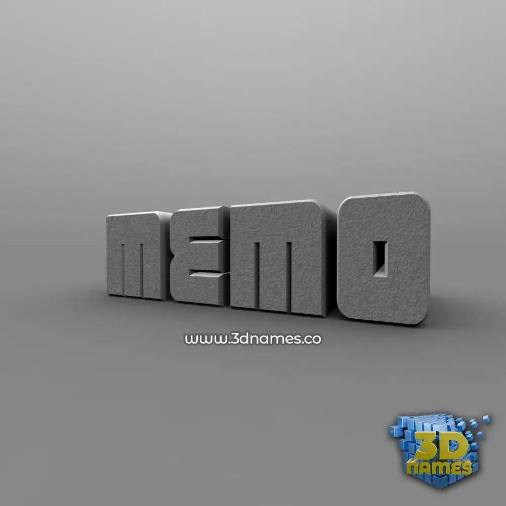 memo in Solid Grey style - 3D name wallpaper