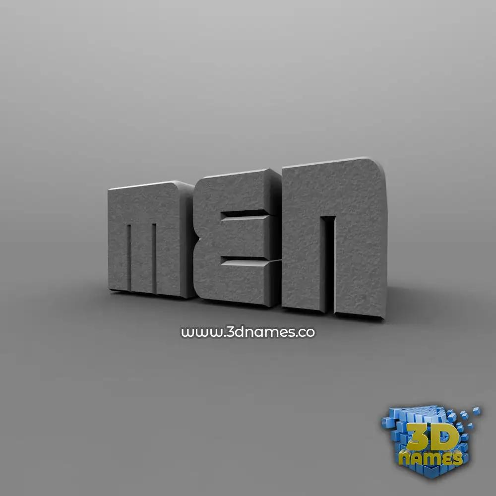 men in Solid Grey style - 3D name wallpaper