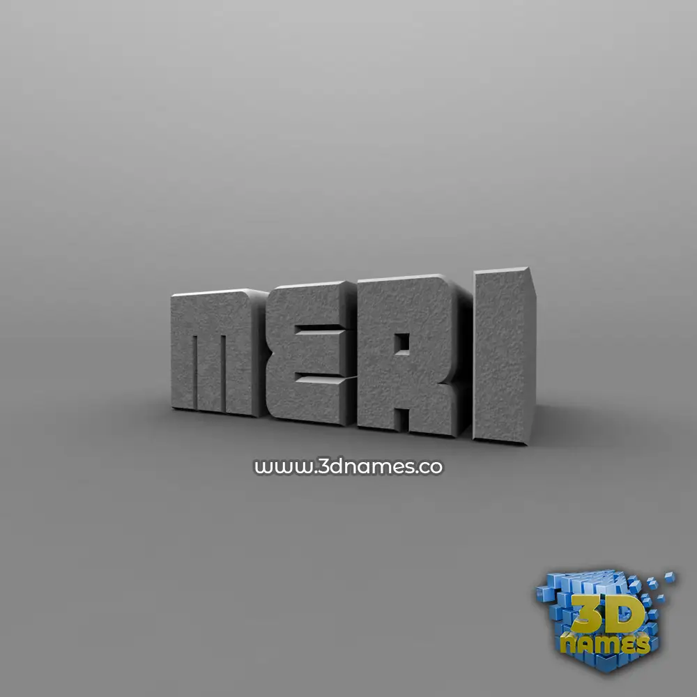 meri in Solid Grey style - 3D name wallpaper