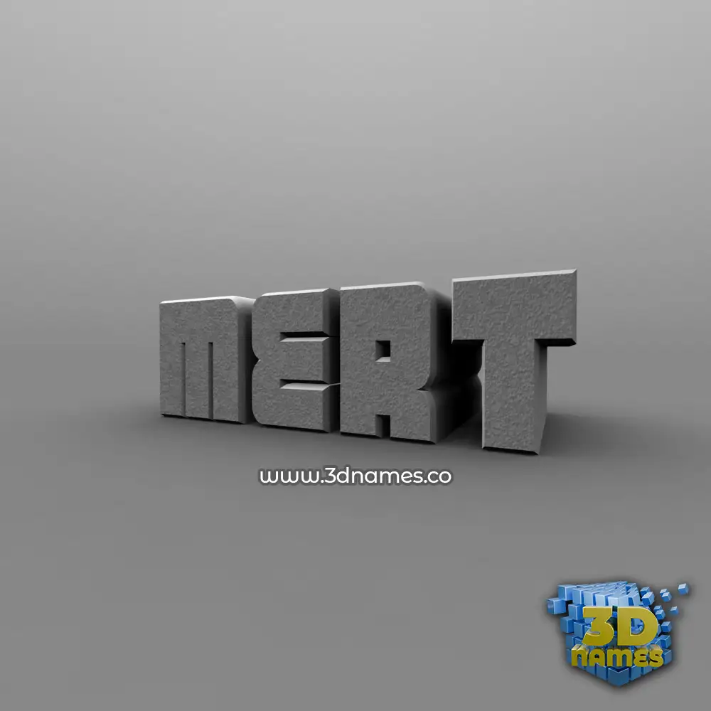 mert in Solid Grey style - 3D name wallpaper