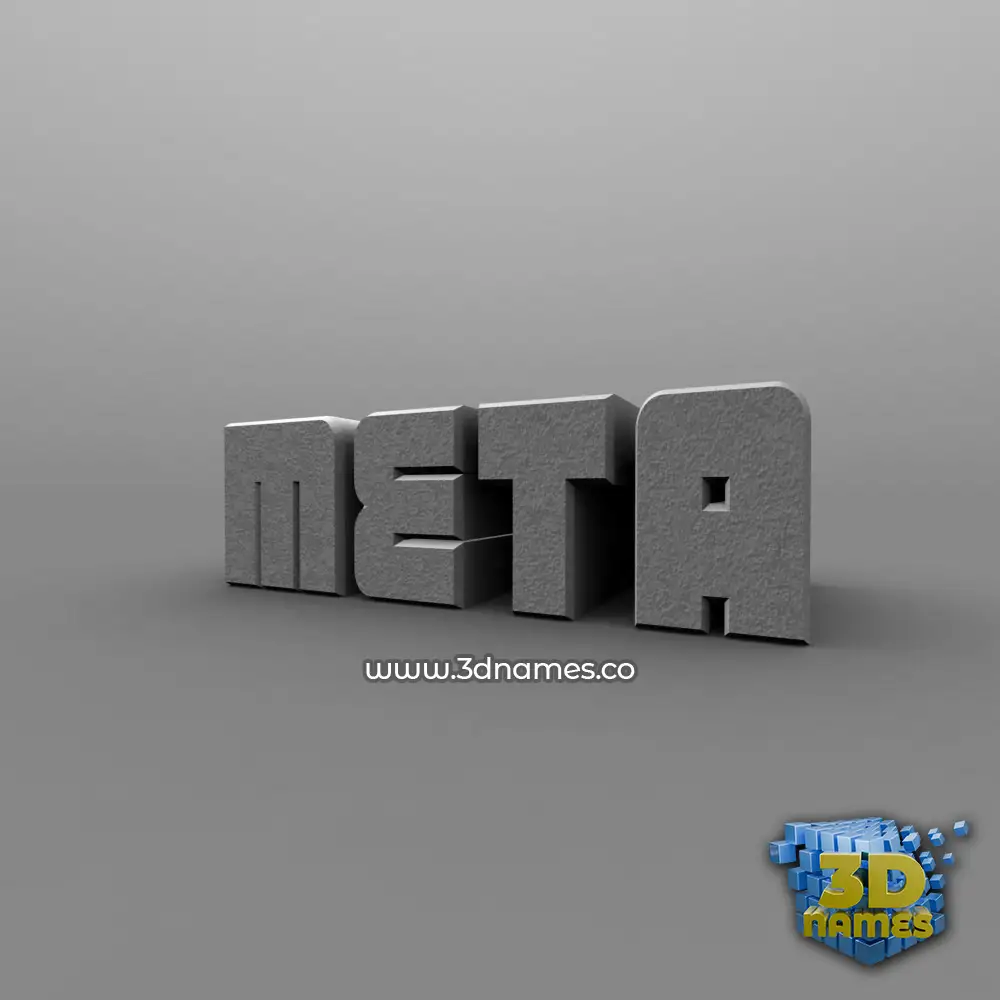 meta in Solid Grey style - 3D name wallpaper
