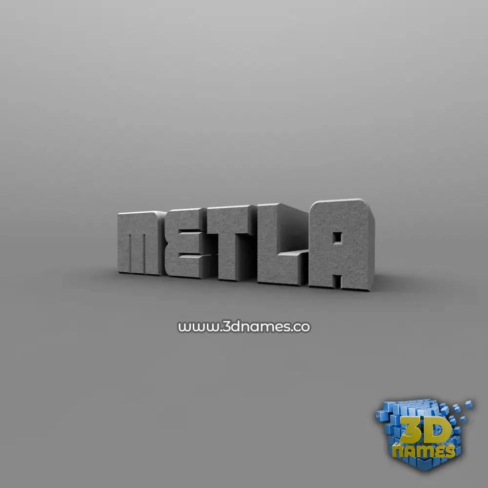 metla in Solid Grey style - 3D name wallpaper