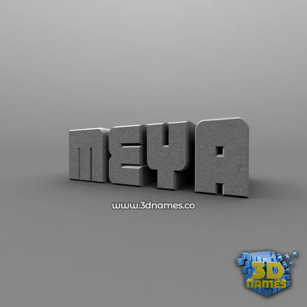 meya in Solid Grey style - 3D name wallpaper