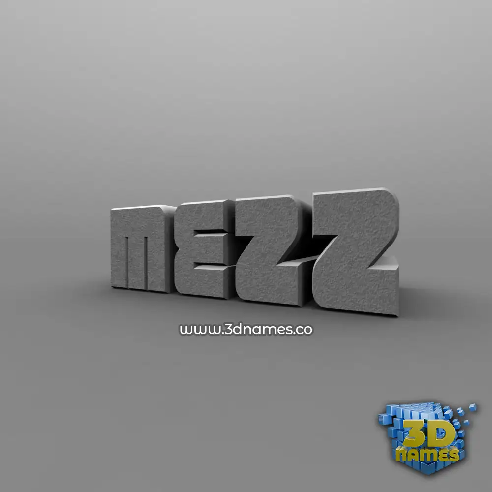 mezz in Solid Grey style - 3D name wallpaper
