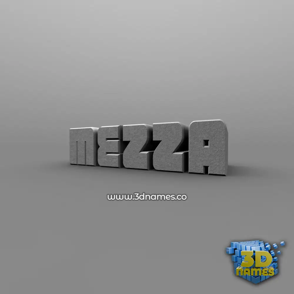 mezza in Solid Grey style - 3D name wallpaper