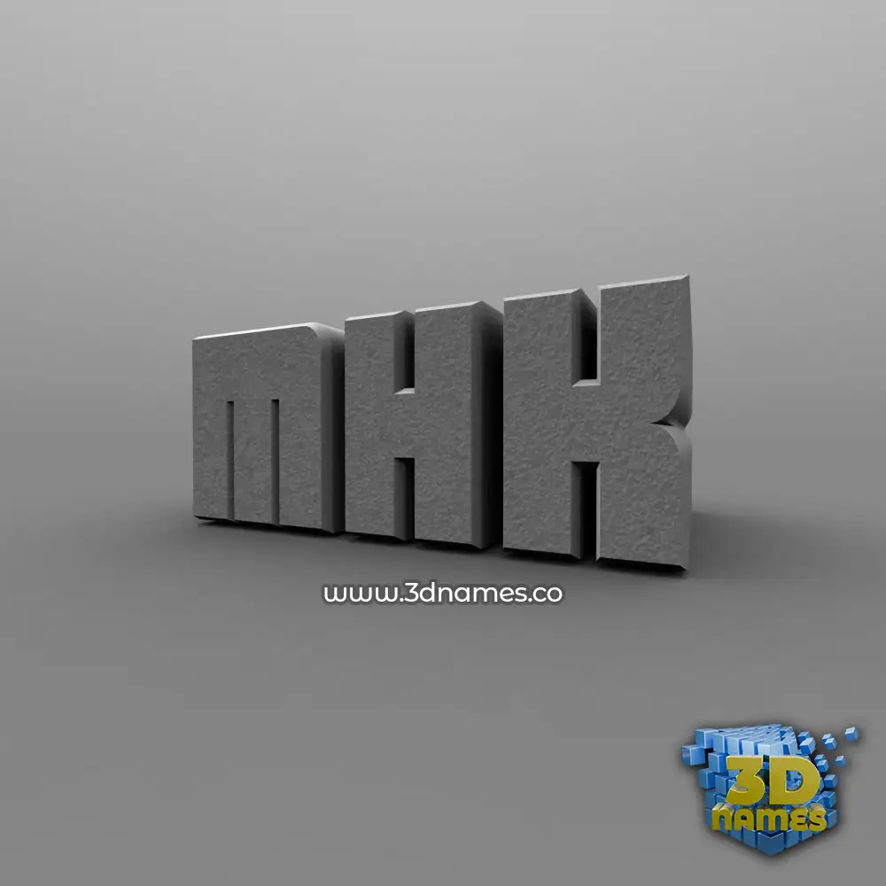 mhk in Solid Grey style - 3D name wallpaper