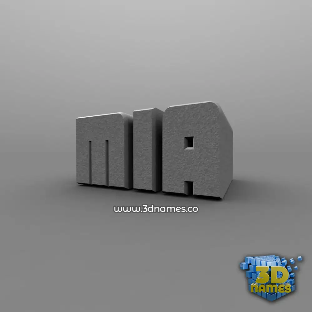mia in Solid Grey style - 3D name wallpaper