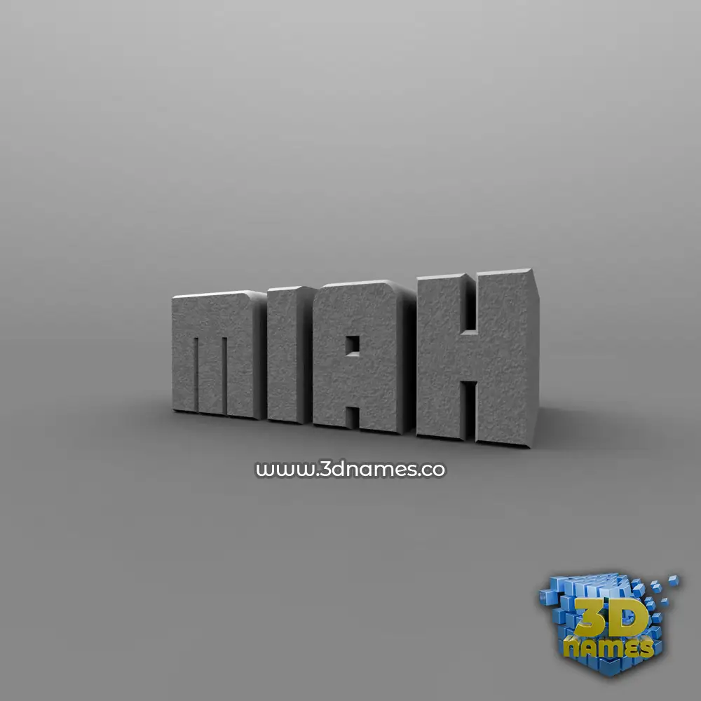 miah in Solid Grey style - 3D name wallpaper