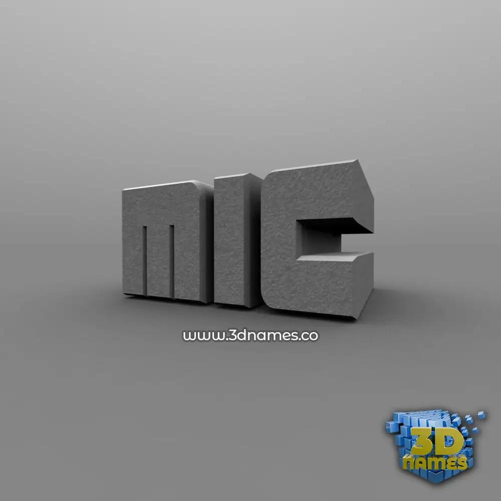 mic in Solid Grey style - 3D name wallpaper
