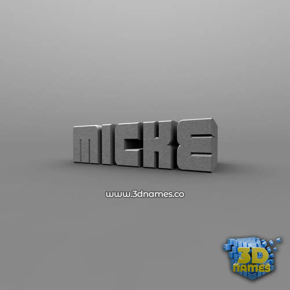 micke in Solid Grey style - 3D name wallpaper