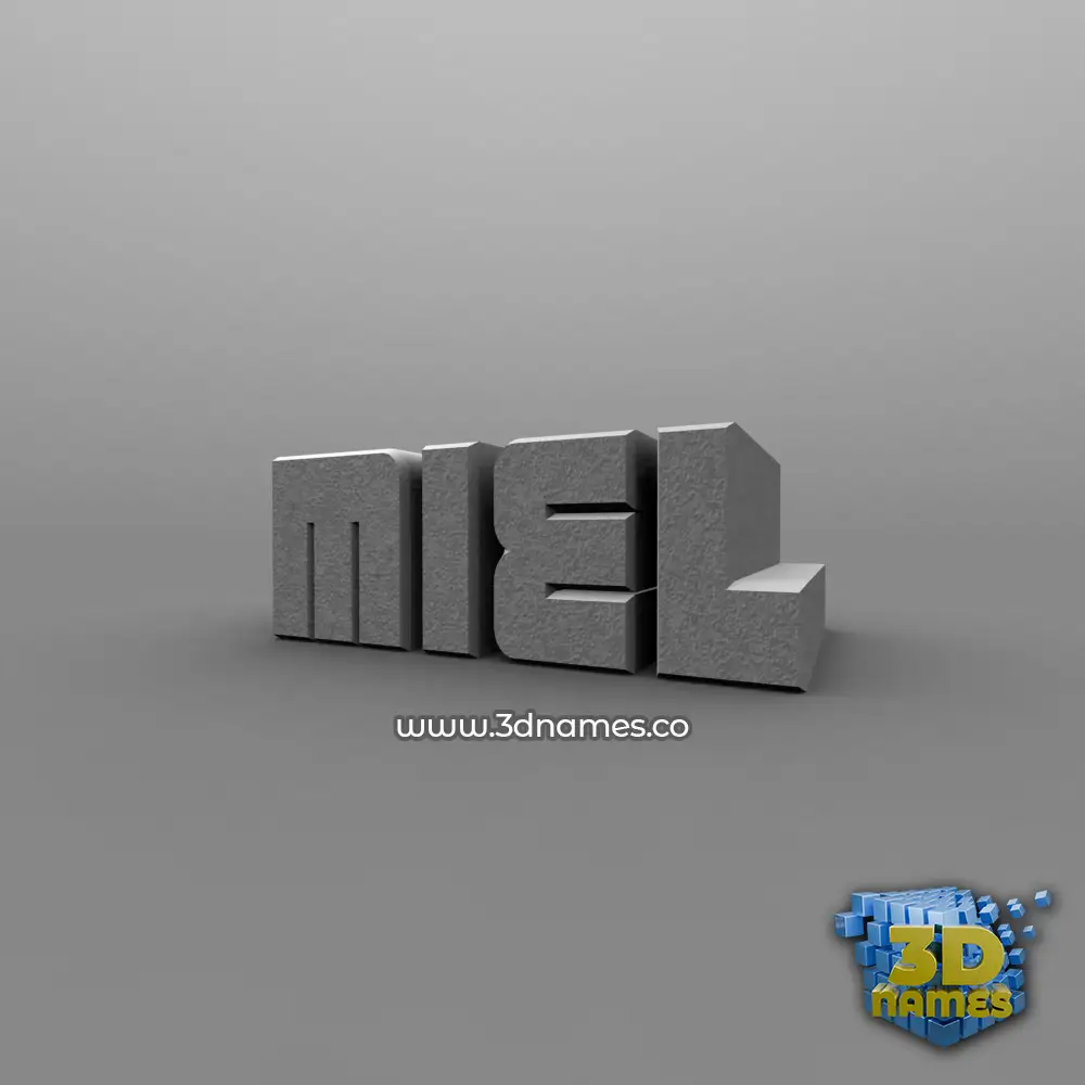 miel in Solid Grey style - 3D name wallpaper