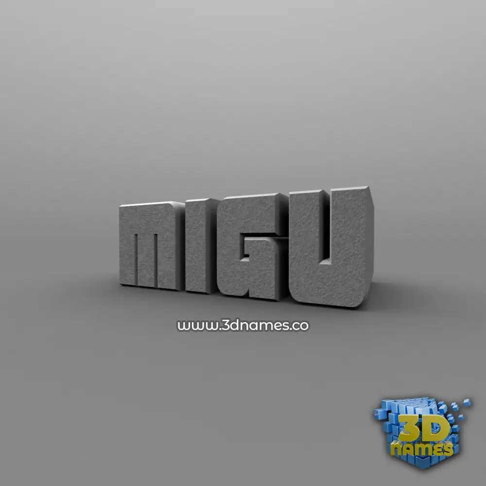 migu in Solid Grey style - 3D name wallpaper