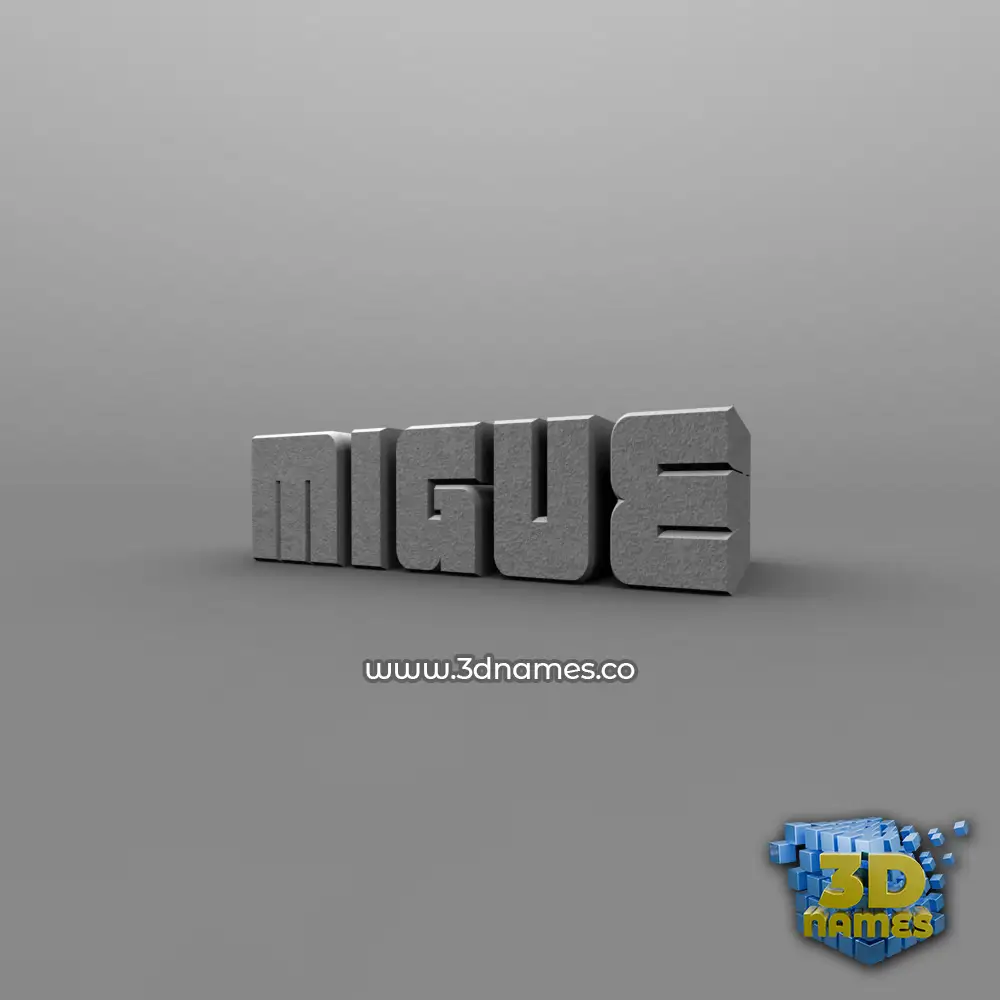 migue in Solid Grey style - 3D name wallpaper
