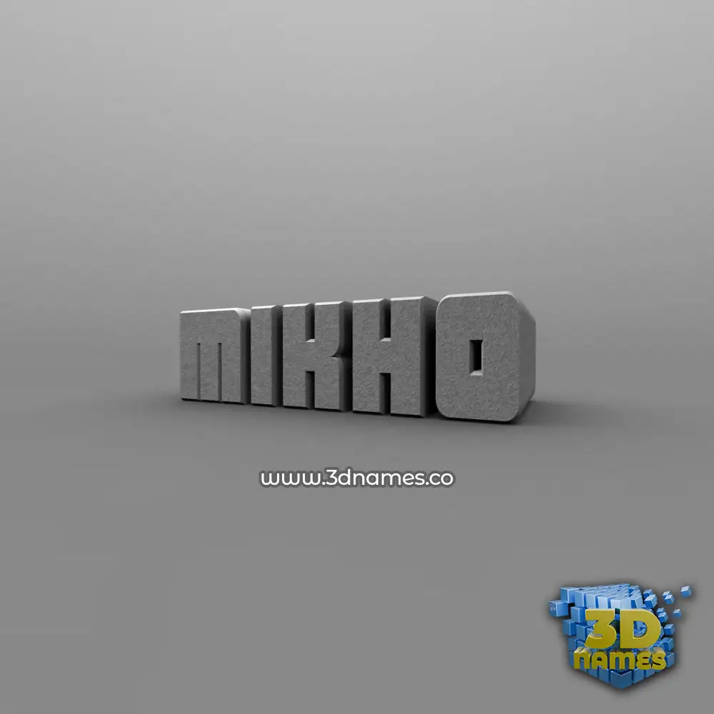 mikho in Solid Grey style - 3D name wallpaper