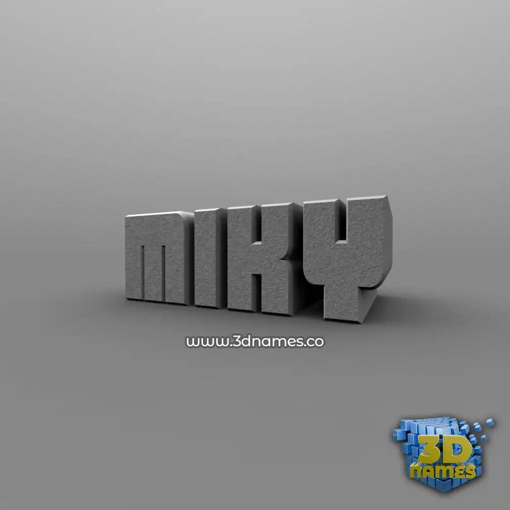 miky in Solid Grey style - 3D name wallpaper