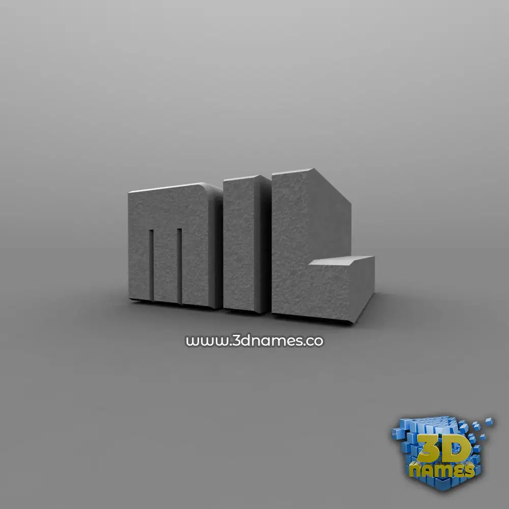mil in Solid Grey style - 3D name wallpaper