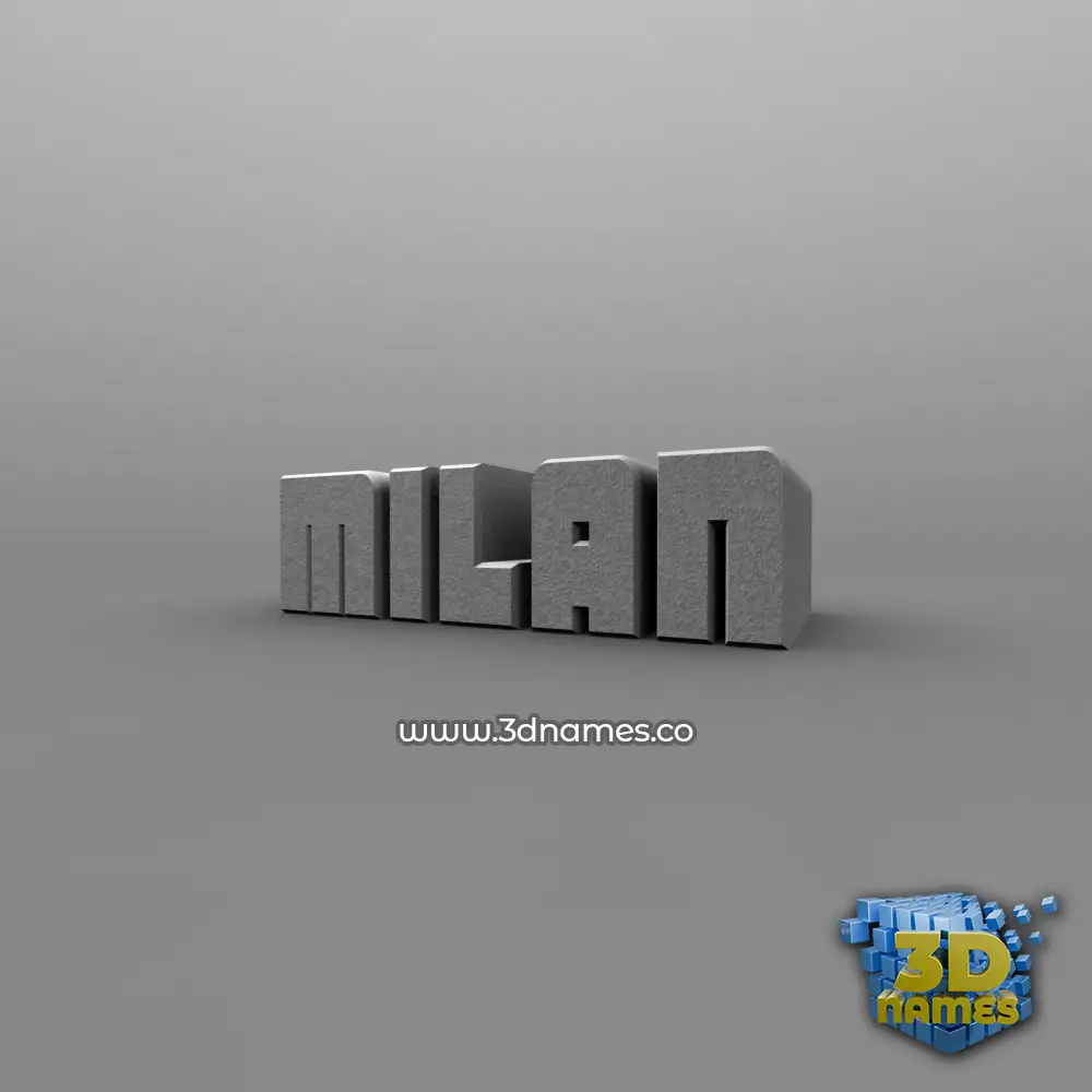 milan in Solid Grey style - 3D name wallpaper