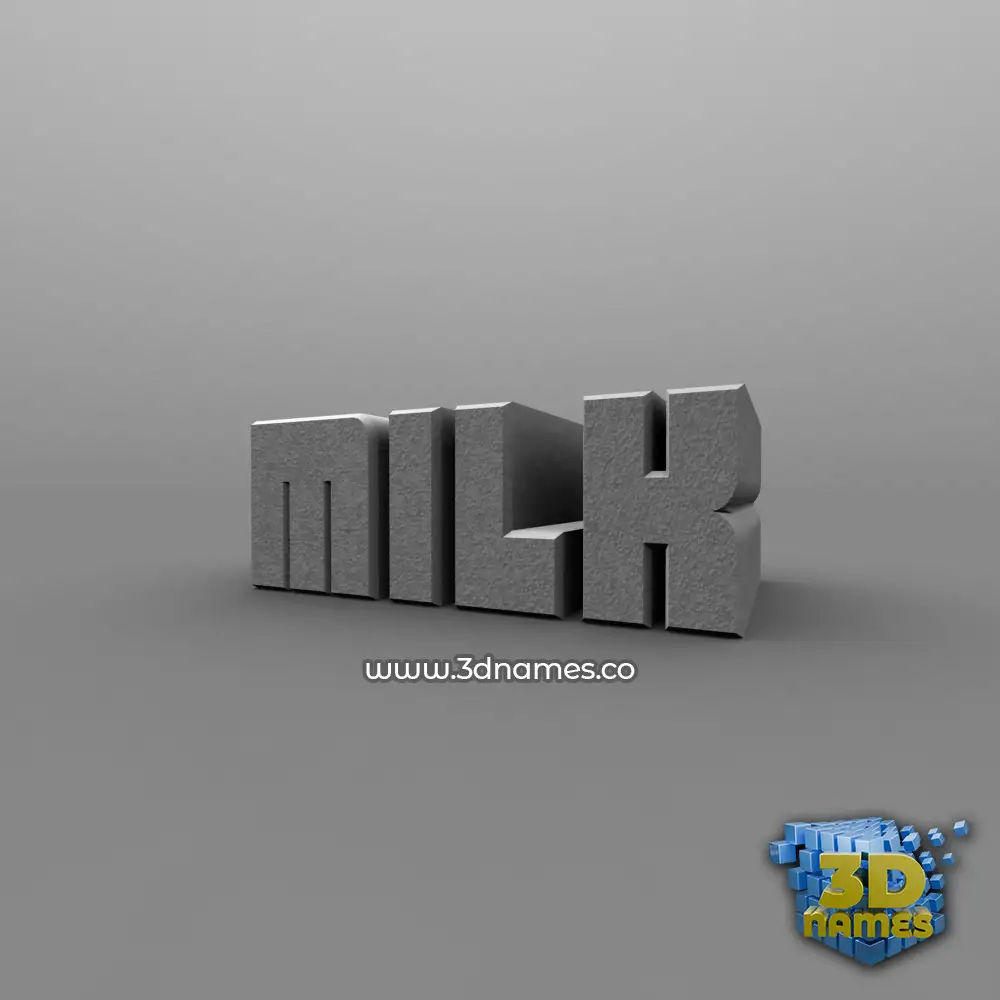 milk in Solid Grey style - 3D name wallpaper
