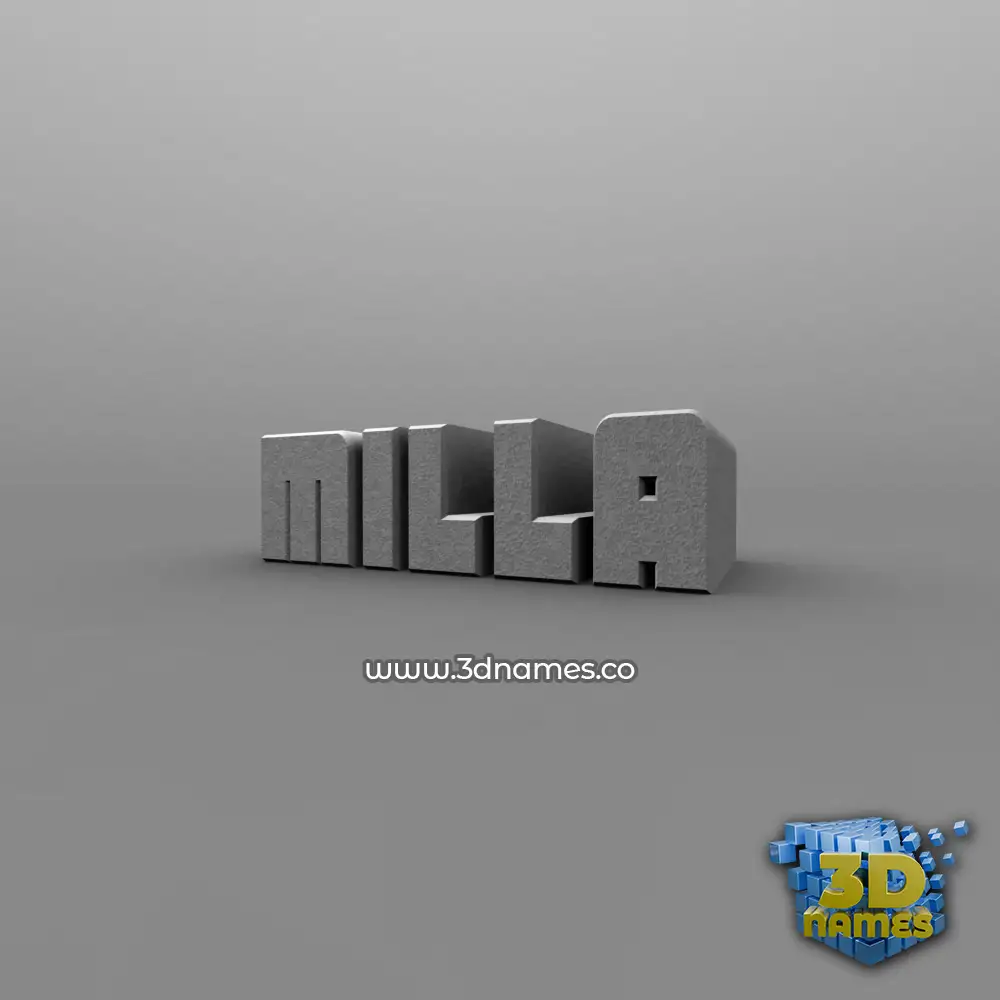 milla in Solid Grey style - 3D name wallpaper