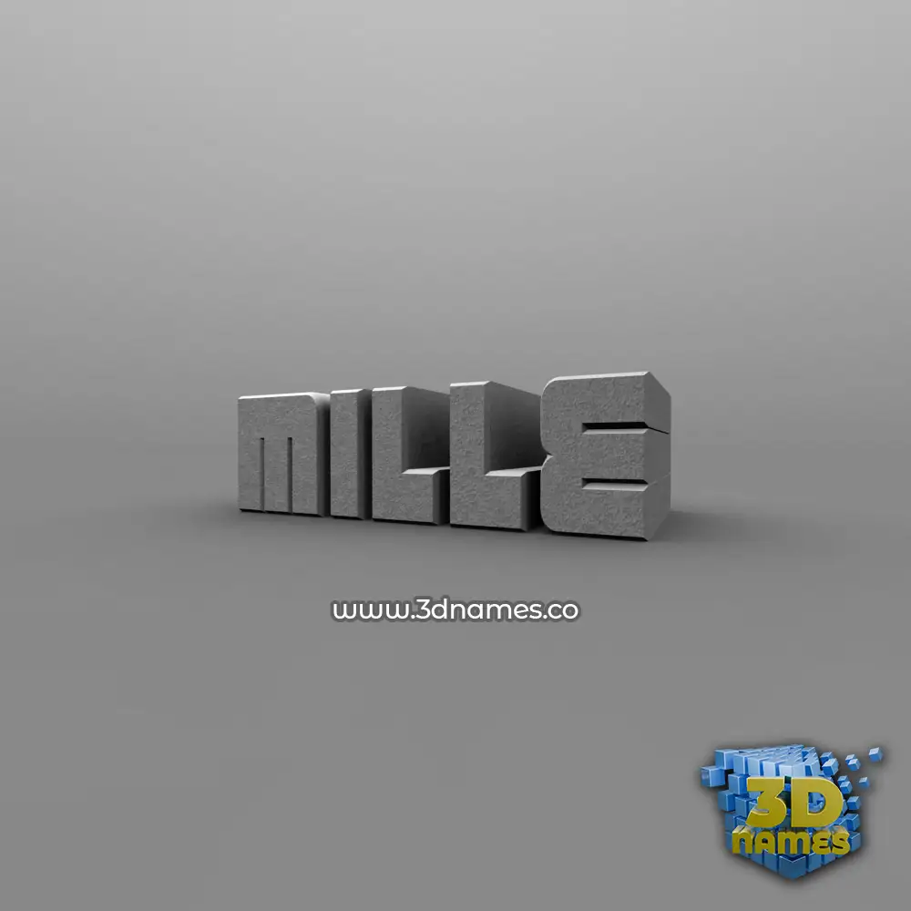 mille in Solid Grey style - 3D name wallpaper
