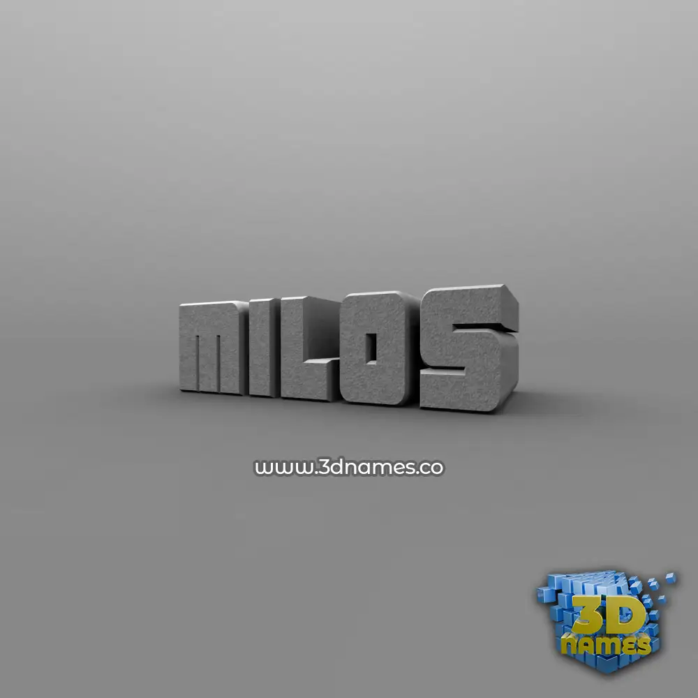milos in Solid Grey style - 3D name wallpaper