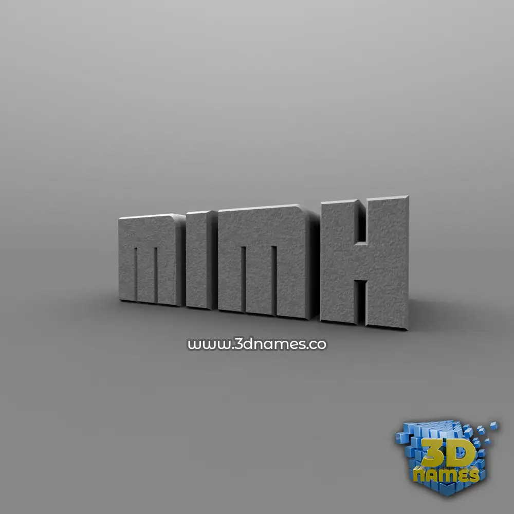 mimh in Solid Grey style - 3D name wallpaper