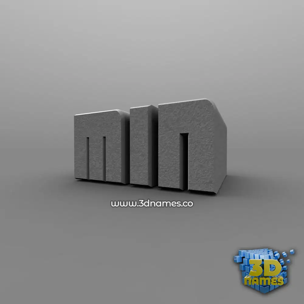 min in Solid Grey style - 3D name wallpaper