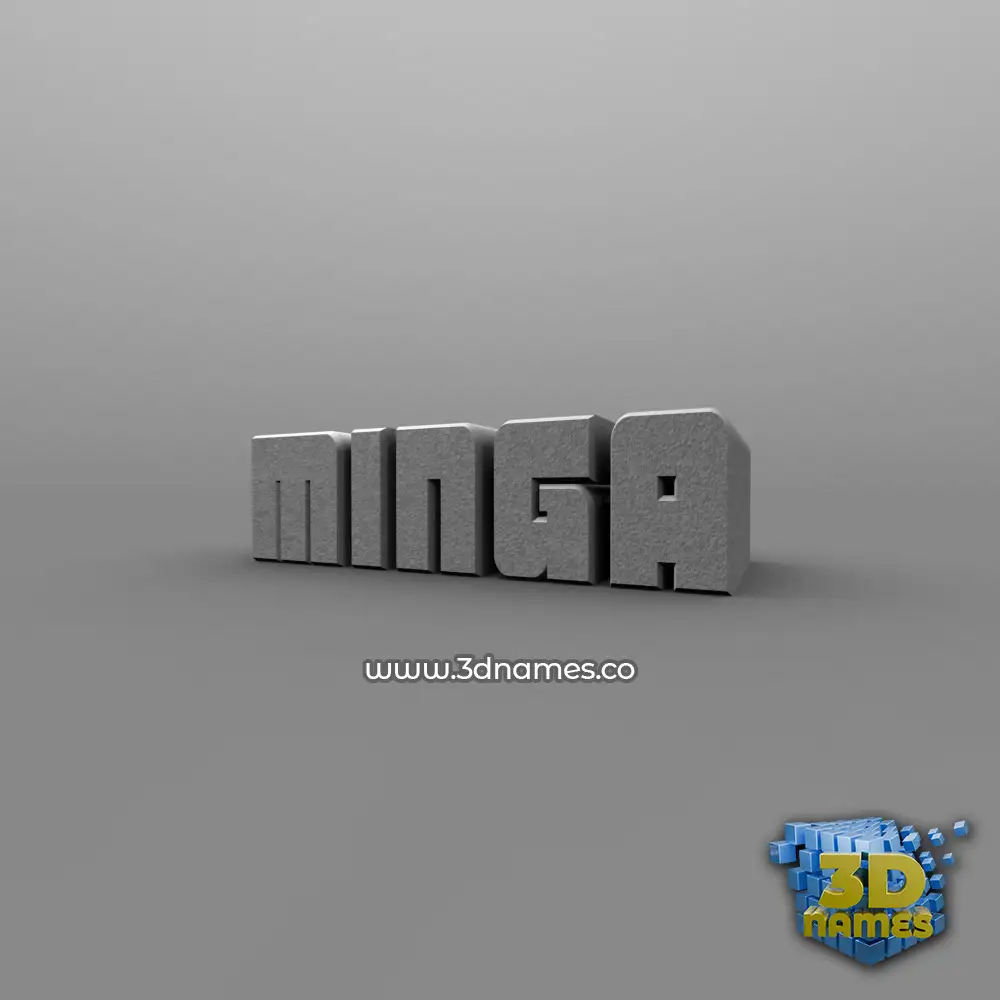 minga in Solid Grey style - 3D name wallpaper