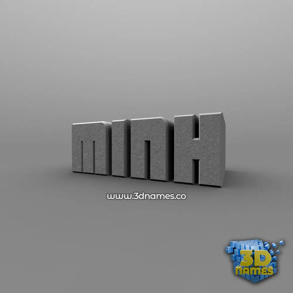 minh in Solid Grey style - 3D name wallpaper