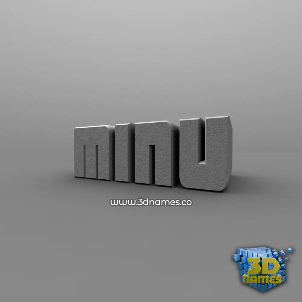 minu in Solid Grey style - 3D name wallpaper