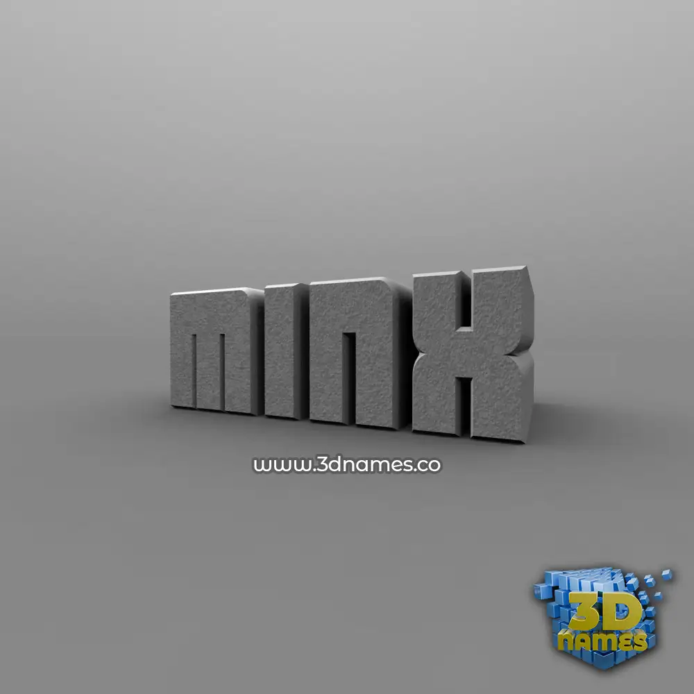 minx in Solid Grey style - 3D name wallpaper
