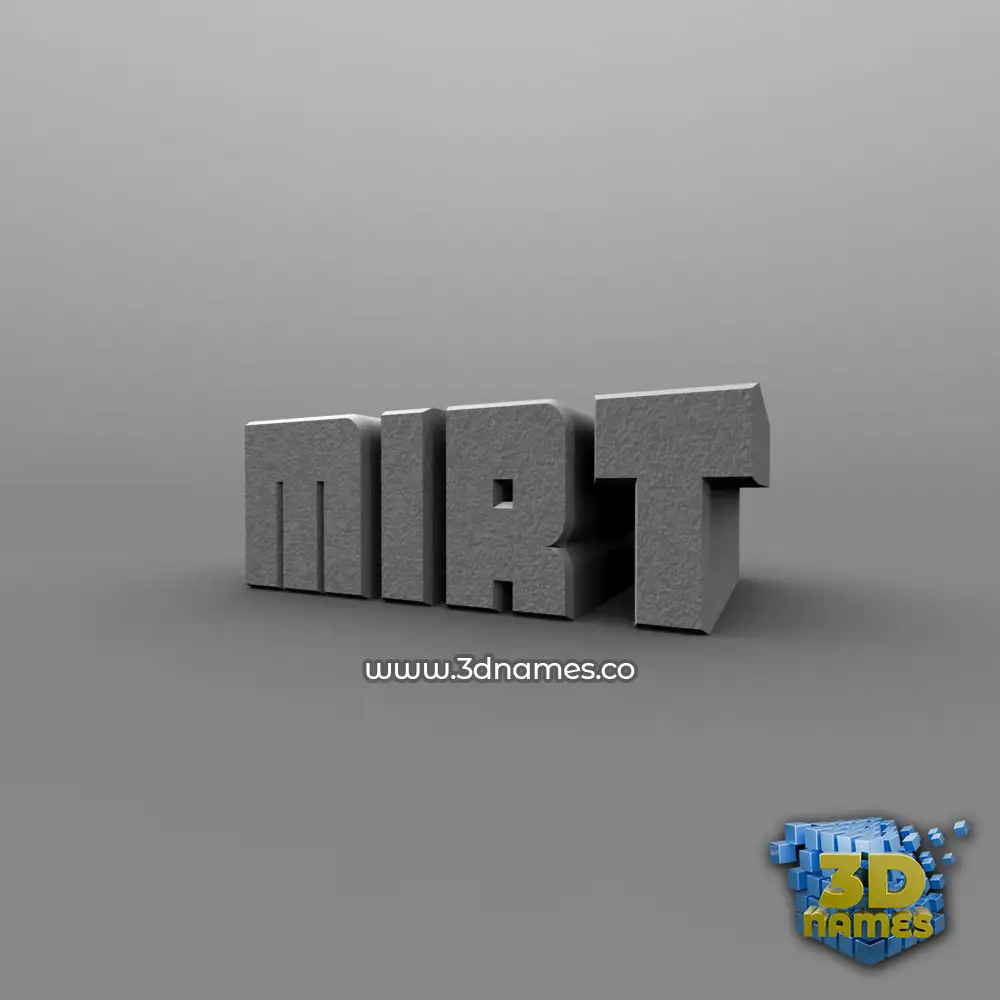 mirt in Solid Grey style - 3D name wallpaper