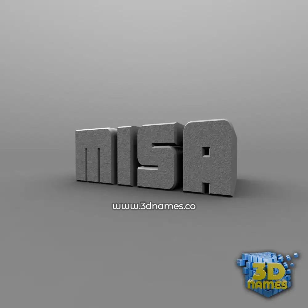 misa in Solid Grey style - 3D name wallpaper