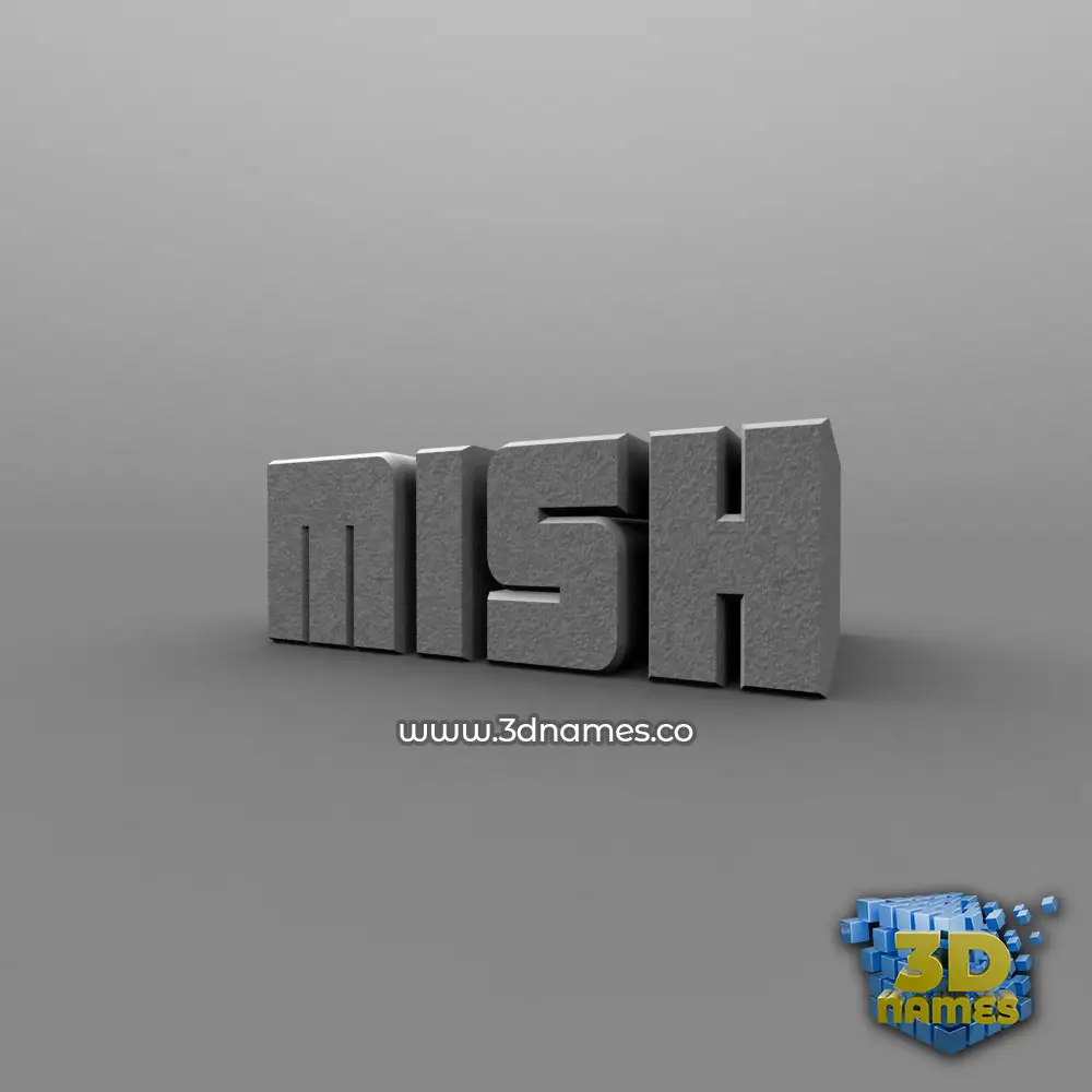 mish in Solid Grey style - 3D name wallpaper