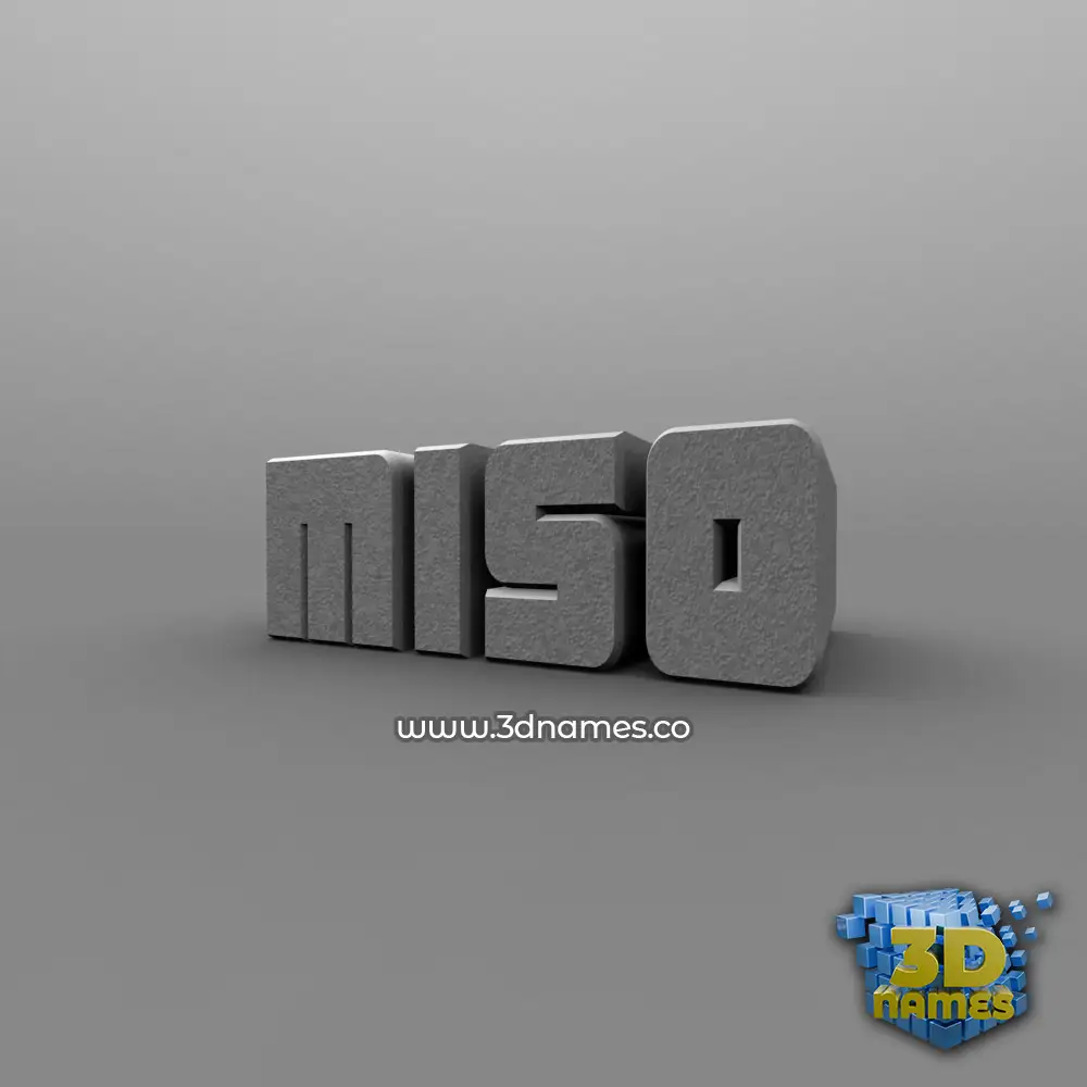 miso in Solid Grey style - 3D name wallpaper
