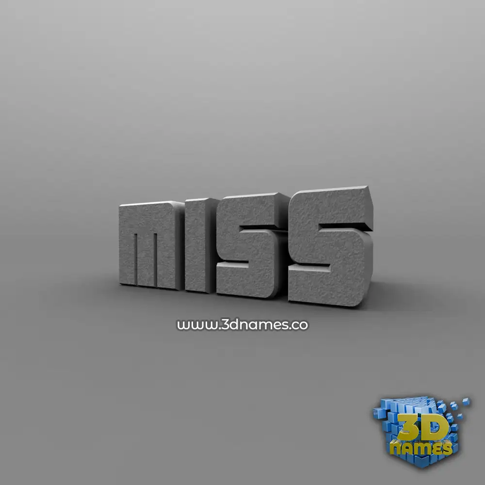 miss in Solid Grey style - 3D name wallpaper