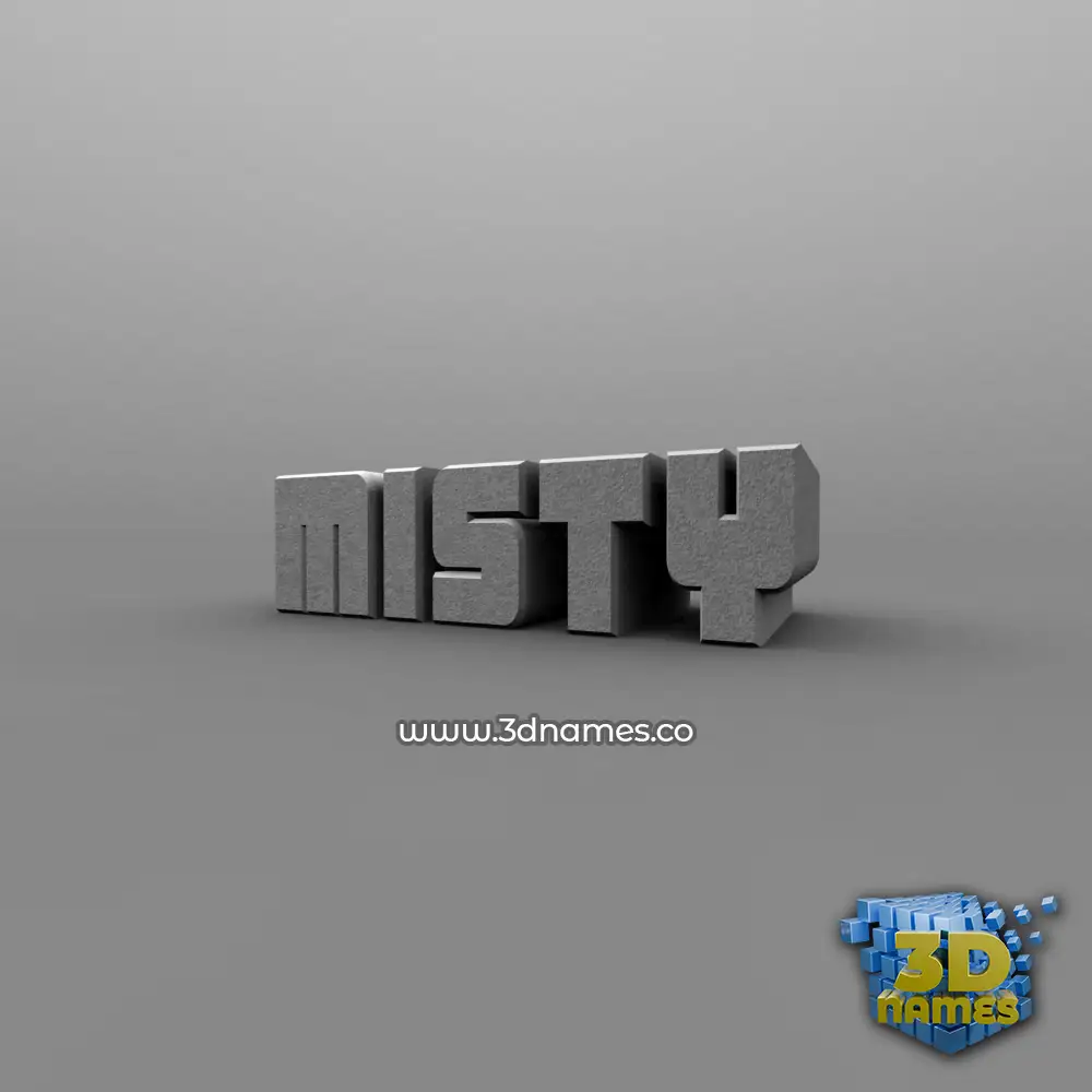 misty in Solid Grey style - 3D name wallpaper