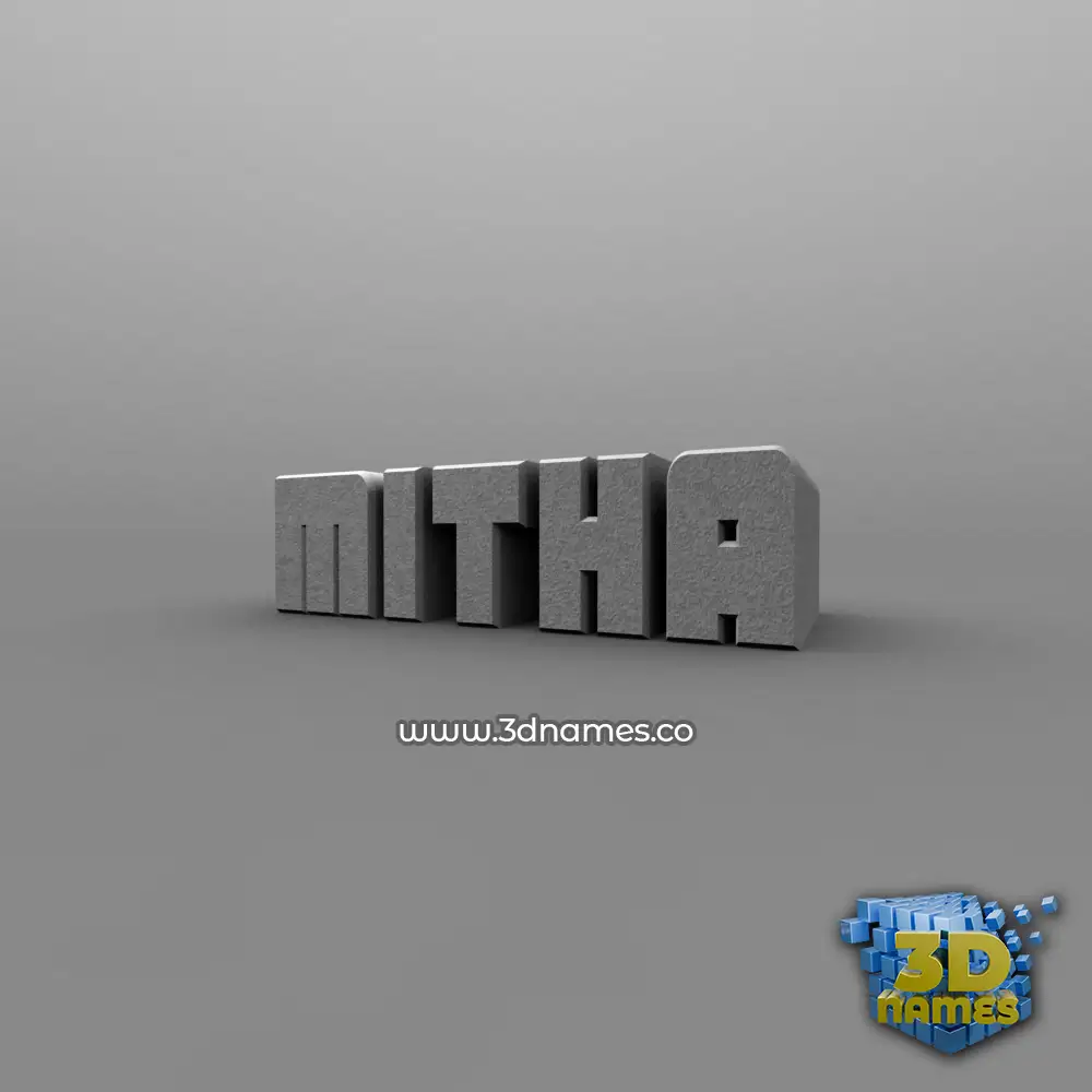 mitha in Solid Grey style - 3D name wallpaper