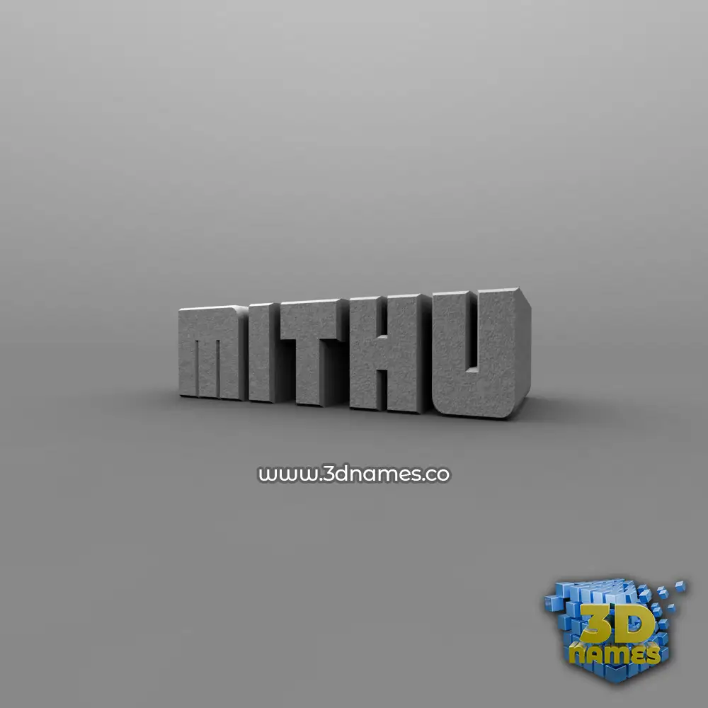 mithu in Solid Grey style - 3D name wallpaper