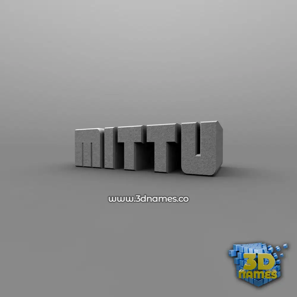 mittu in Solid Grey style - 3D name wallpaper