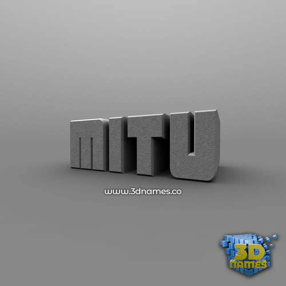mitu in Solid Grey style - 3D name wallpaper