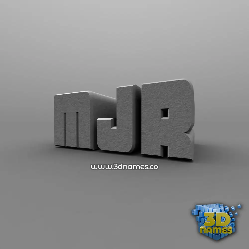 mjr in Solid Grey style - 3D name wallpaper