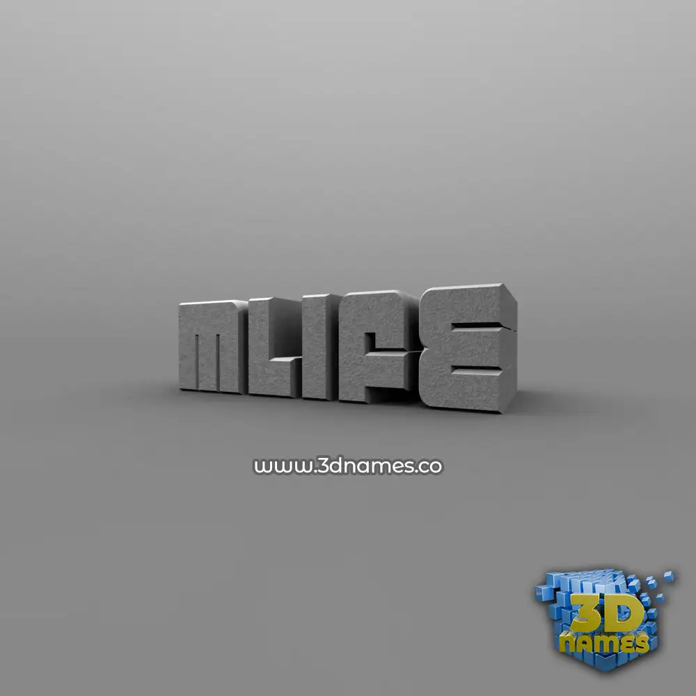 mlife in Solid Grey style - 3D name wallpaper